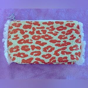 NWOT Sisley Paris leopard pattern design cosmetic bag